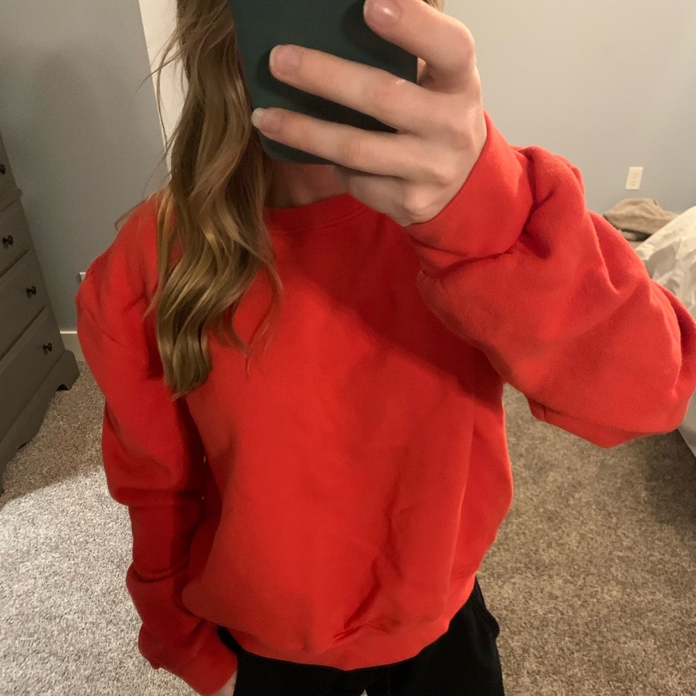 Women's Sundry Crewneck Sweatshirt- Blood Orange. UEC